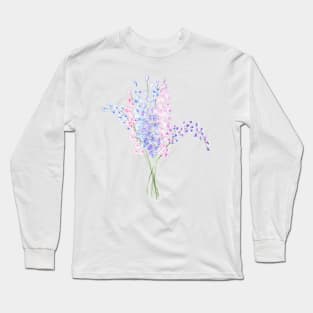 Larkspur, floral watercolor painting Long Sleeve T-Shirt